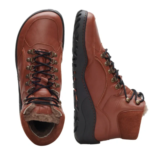 ZAQQ barefoot žieminiai batai TERRAQ Cognac Winter Waterproof