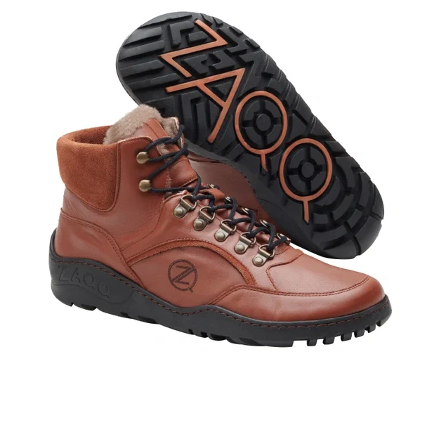 ZAQQ barefoot žieminiai batai TERRAQ Cognac Winter Waterproof