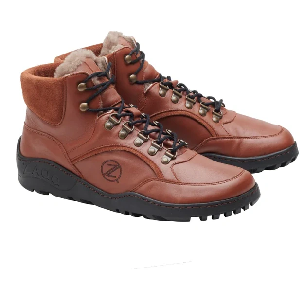 ZAQQ barefoot žieminiai batai TERRAQ Cognac Winter Waterproof