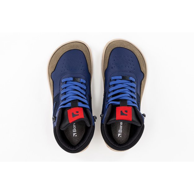 Winter Barefoot Boots Barebarics UrbanEdge - Dark Blue & Olive Brown