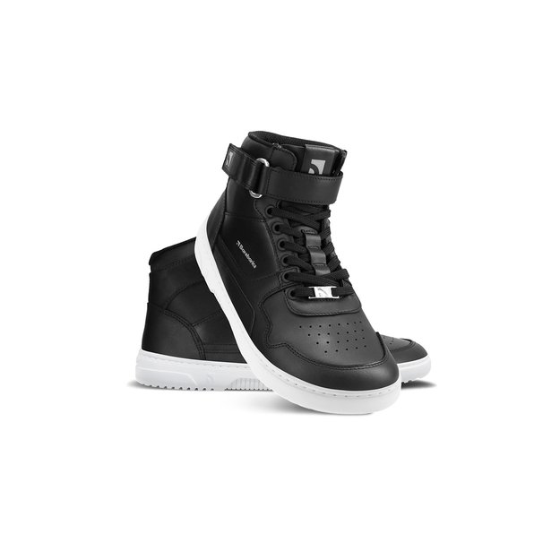 Barefoot Sneakers Barebarics Zing - High Top - Black & White - Leather