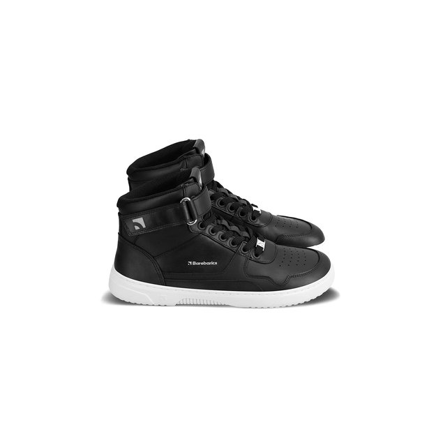 Barefoot Sneakers Barebarics Zing - High Top - Black & White - Leather