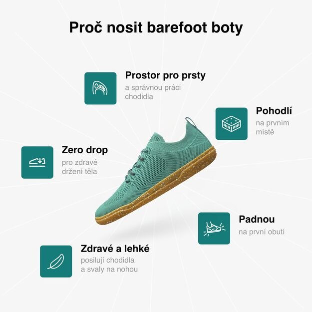 Barefoot Tenisky GROUNDIES&reg; Active Knit Tyrkysov&eacute;