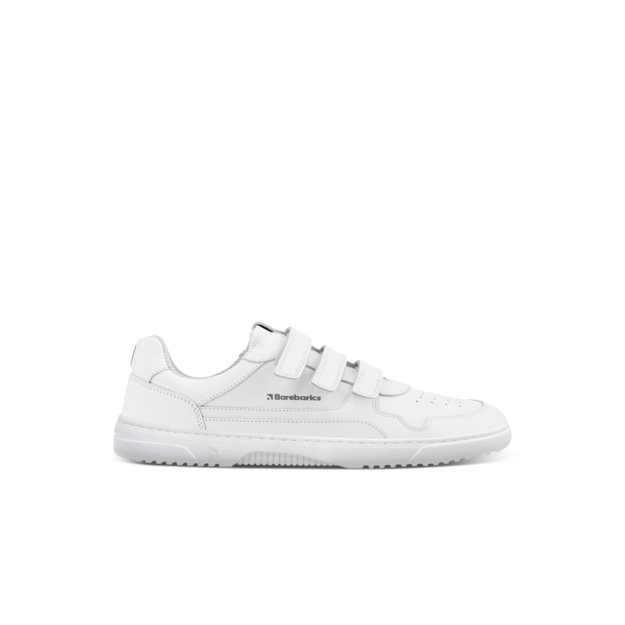 Barefoot Sneakers Barebarics Zing Velcro - All White - Leather