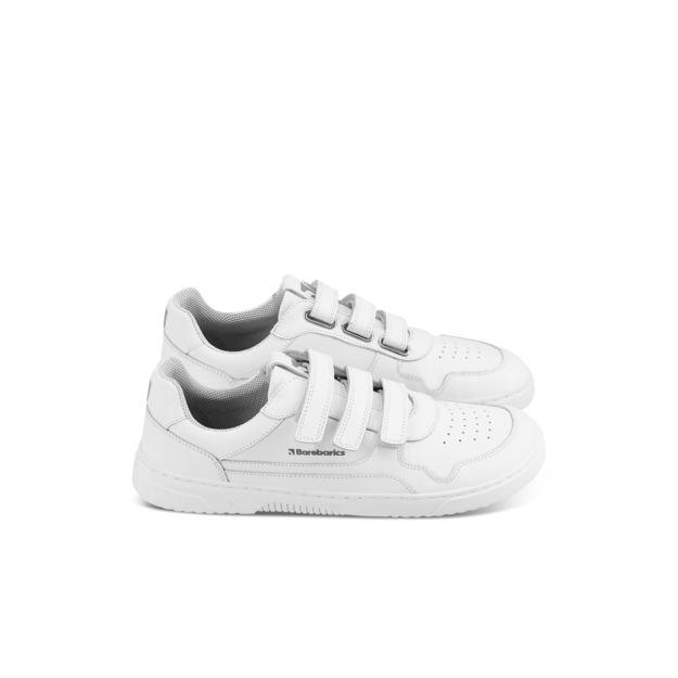 Barefoot Sneakers Barebarics Zing Velcro - All White - Leather