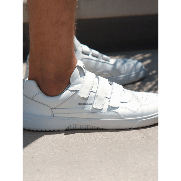 Barefoot Sneakers Barebarics Zing Velcro - All White - Leather