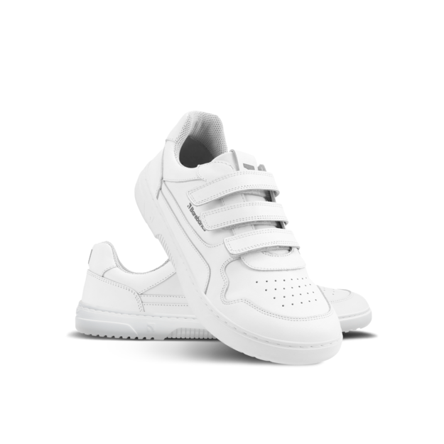 Barefoot Sneakers Barebarics Zing Velcro - All White - Leather