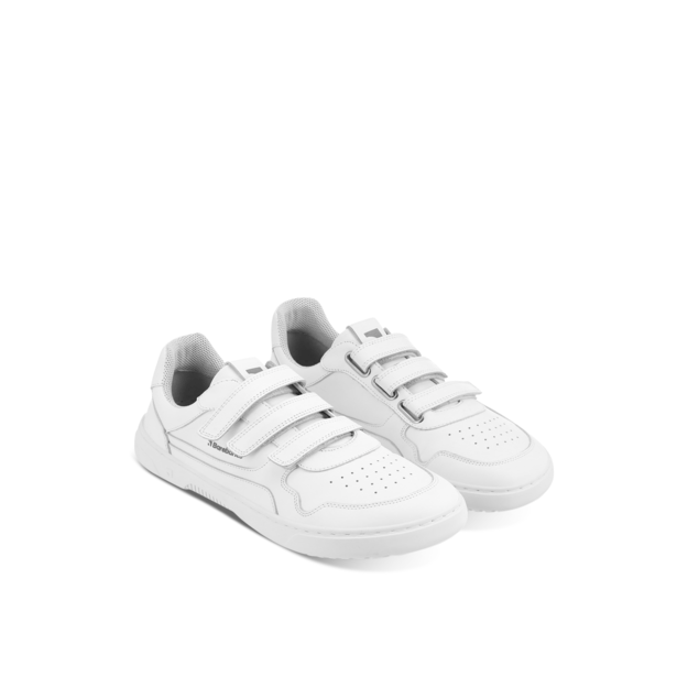 Barefoot Sneakers Barebarics Zing Velcro - All White - Leather