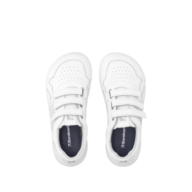 Barefoot Sneakers Barebarics Zing Velcro - All White - Leather