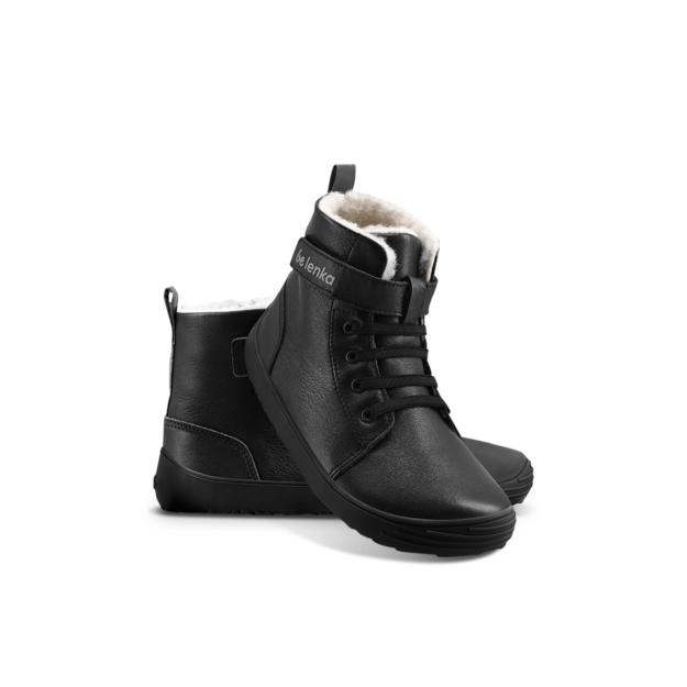 Winter barefoot boots Be Lenka Winter Kids - All Black