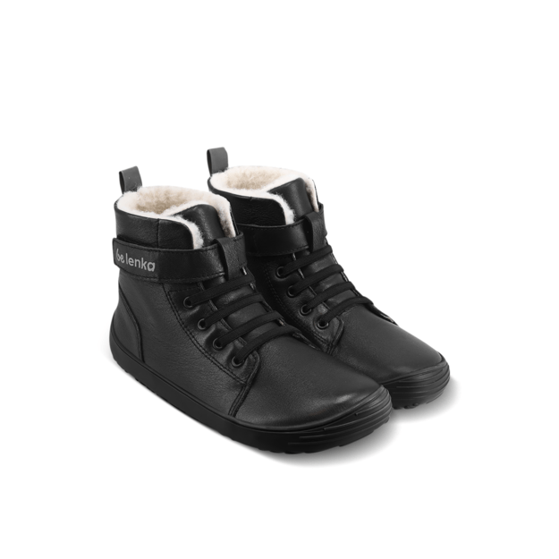Winter barefoot boots Be Lenka Winter Kids - All Black