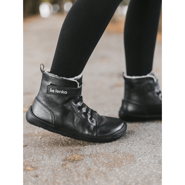 Winter barefoot boots Be Lenka Winter Kids - All Black