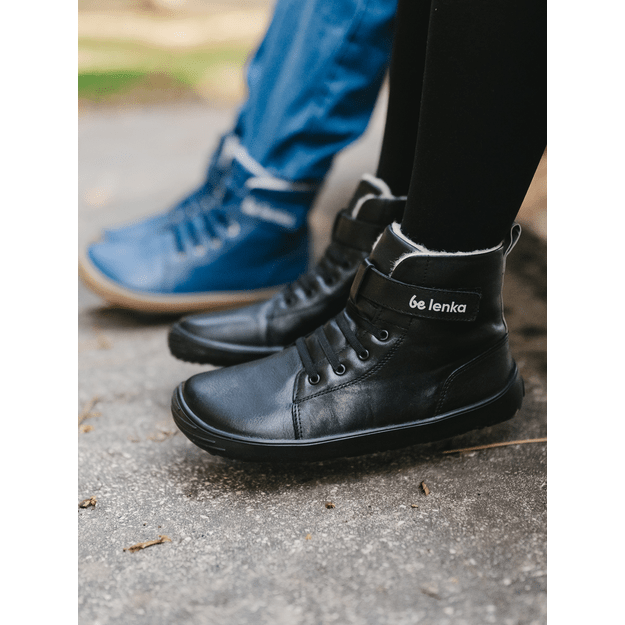Winter barefoot boots Be Lenka Winter Kids - All Black