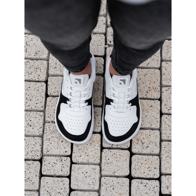 Barefoot Sneakers Barebarics Zing - White & Black - Leather