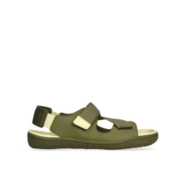 Dětsk&eacute; Barefoot Sand&aacute;ly GROUNDIES&reg; Twig Khaki Žlut&eacute;