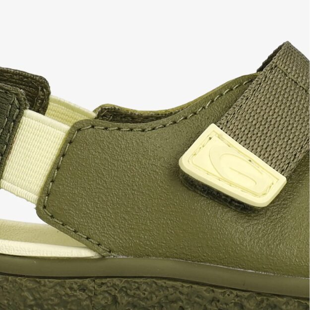Dětsk&eacute; Barefoot Sand&aacute;ly GROUNDIES&reg; Twig Khaki Žlut&eacute;