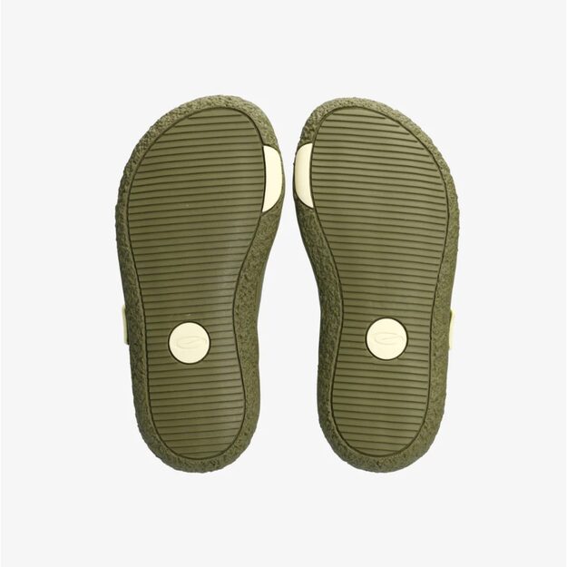 Dětsk&eacute; Barefoot Sand&aacute;ly GROUNDIES&reg; Twig Khaki Žlut&eacute;