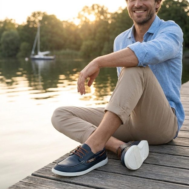 Barefoot Polobotky GROUNDIES&reg; Tide Modro B&iacute;l&eacute;