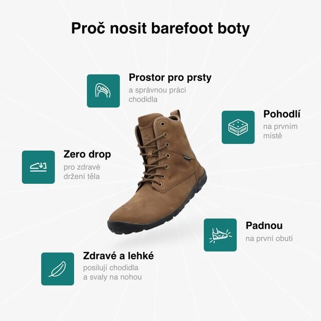 GROUNDIES® Springfield – barefoot outdoor žieminiai batai ruda 3