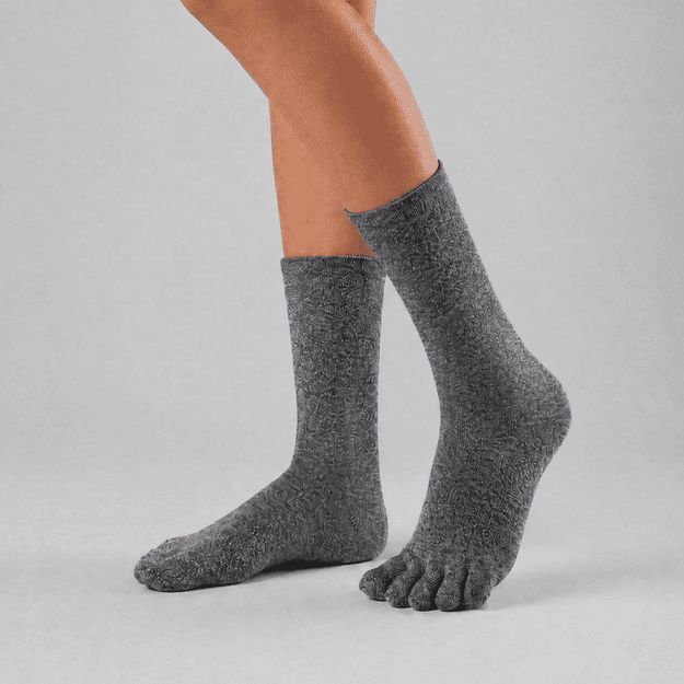 Knitido Essentials Cotton & Merino šiltos prištuotos kojinės pilka