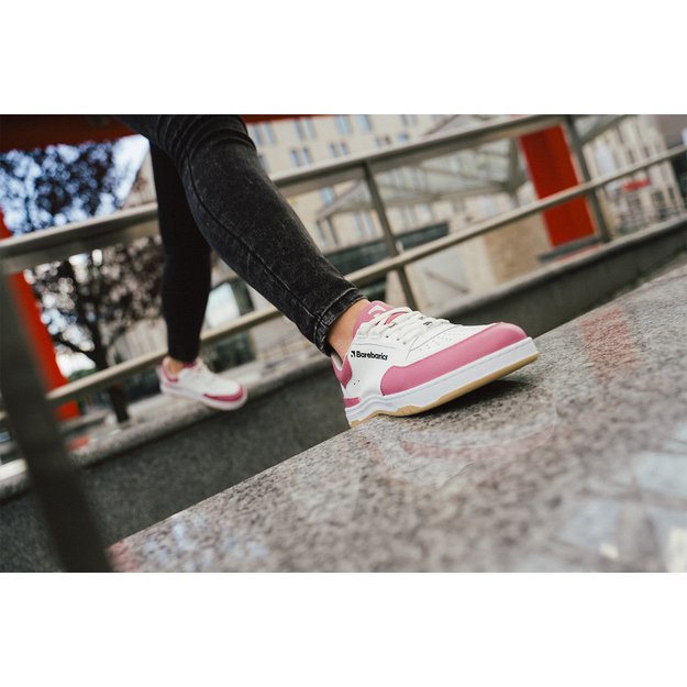 Barefoot Sneakers Barebarics Wave - White & BubbleGum Pink