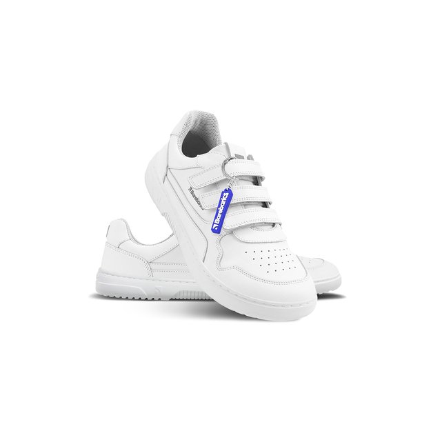 Barefoot Sneakers Barebarics Zing Velcro - All White - Leather