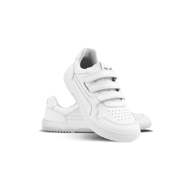 Barefoot Sneakers Barebarics Zing Velcro - All White - Leather