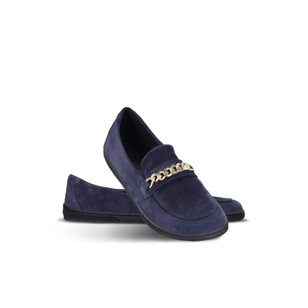 Barefoot Moccasins Be Lenka Prestage - Navy & Gold