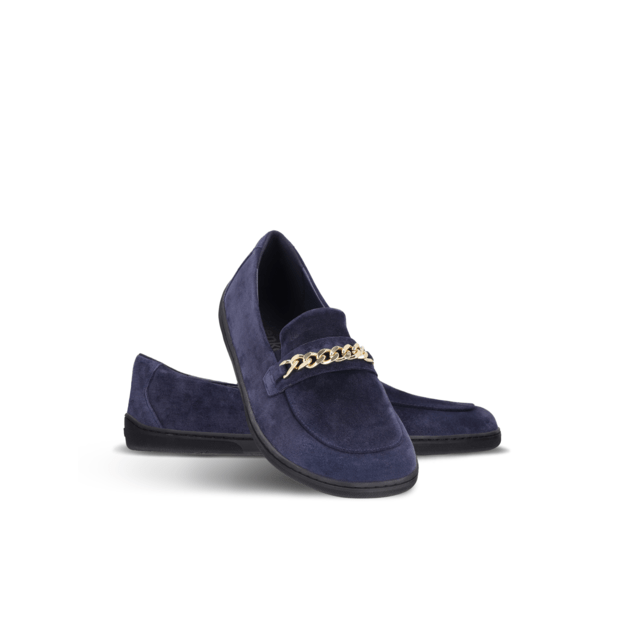 Barefoot Moccasins Be Lenka Prestage - Navy & Gold