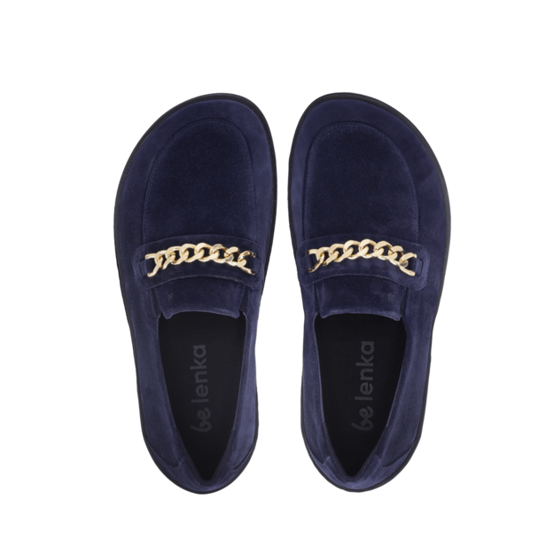 Barefoot Moccasins Be Lenka Prestage - Navy & Gold