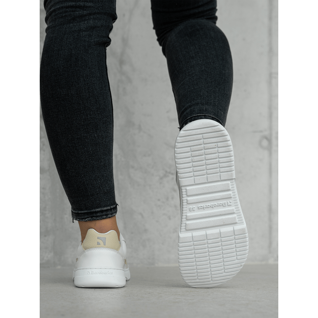 Barefoot Sneakers Barebarics Zing - White & Cream - Leather