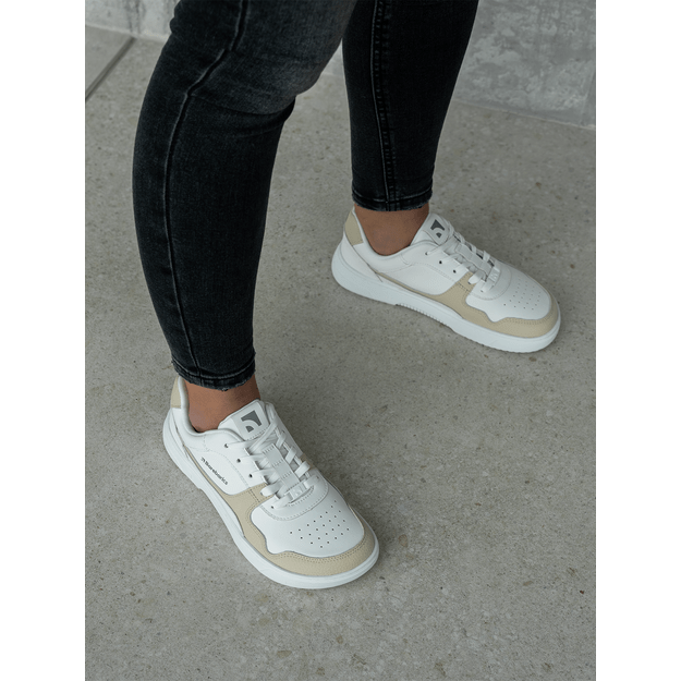 Barefoot Sneakers Barebarics Zing - White & Cream - Leather