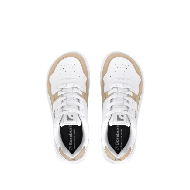 Barefoot Sneakers Barebarics Zing - White & Cream - Leather