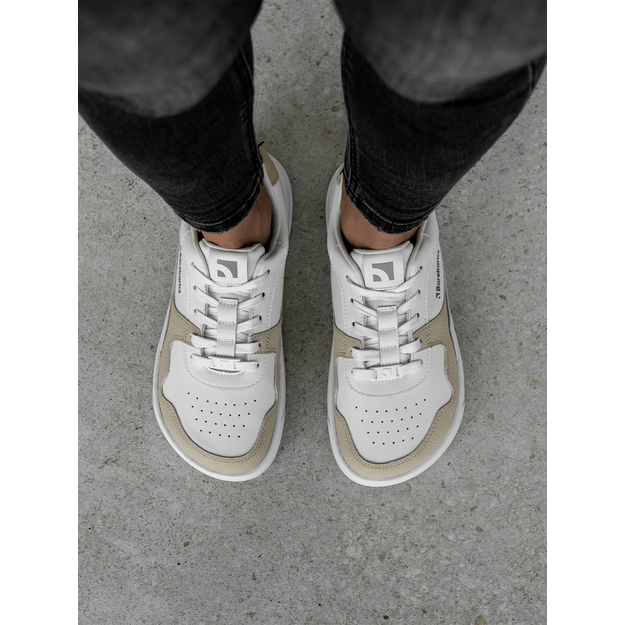 Barefoot Sneakers Barebarics Zing - White & Cream - Leather