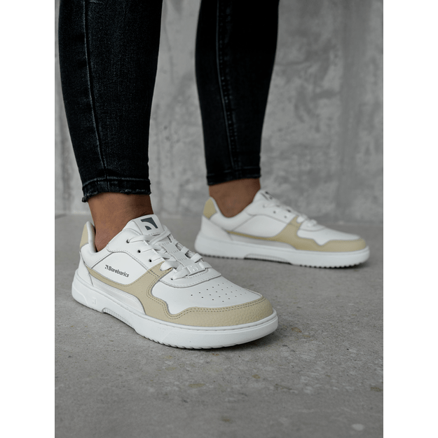 Barefoot Sneakers Barebarics Zing - White & Cream - Leather