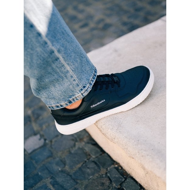 Barefoot Sneakers Barebarics Zing - Black & White - Leather 2