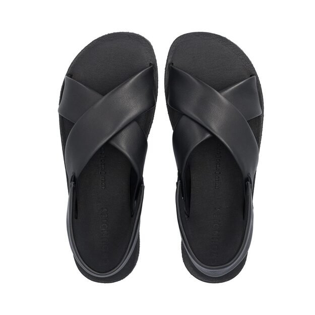 GROUNDIES® barefoot basutės moterims  Verona 2.0  juoda (oda)