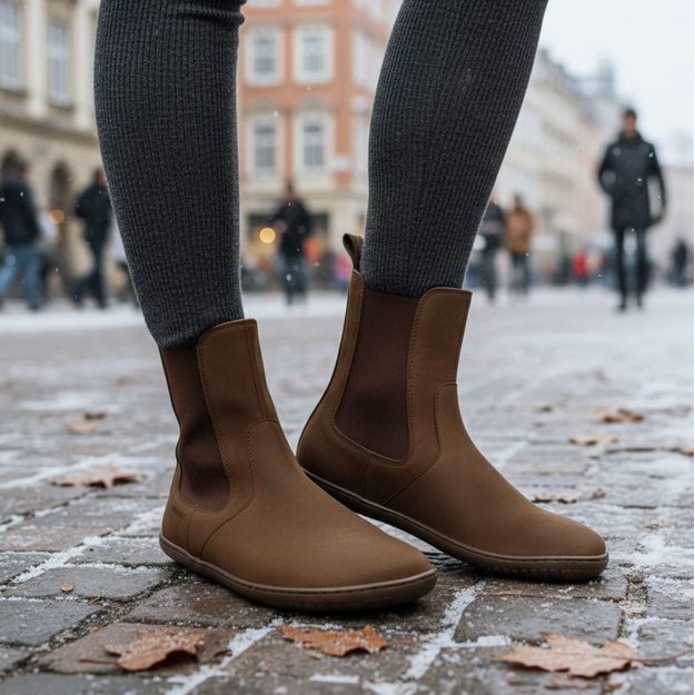 D&aacute;msk&eacute; Barefoot+ Zateplen&eacute; Chelsea GROUNDIES CAMDEN Čokol&aacute;dov&eacute;
