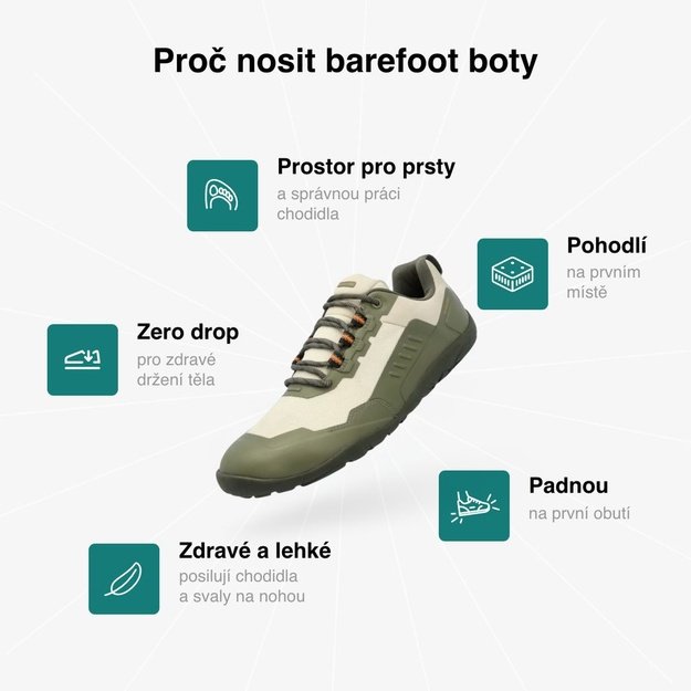 Barefoot Outdoorov&eacute; Boty GROUNDIES&reg; All Terrain Low 2.0 Zeleno Oranžov&eacute;