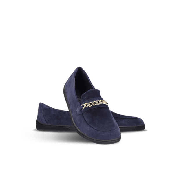Barefoot Moccasins Be Lenka Prestage - Navy & Gold