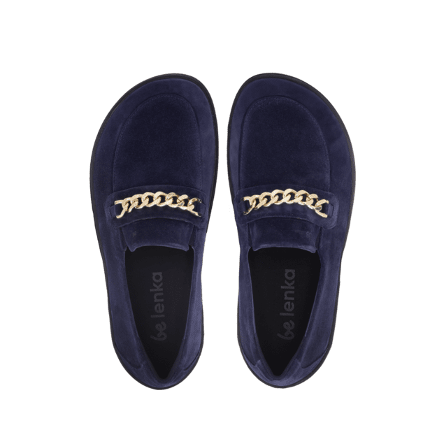 Barefoot Moccasins Be Lenka Prestage - Navy & Gold