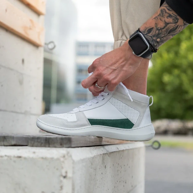 Skinners barefoot kedai OLDSCHOOLER HIGH TOP – žalia/balta