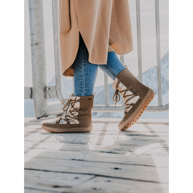 Winter Barefoot Boots Be Lenka Snowfox Woman - Champagne & Brown