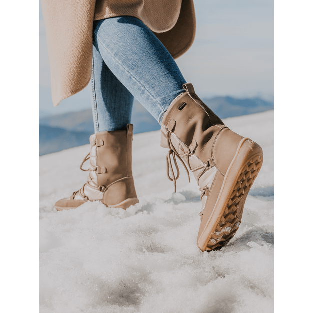 Winter Barefoot Boots Be Lenka Snowfox Woman - Champagne & Brown