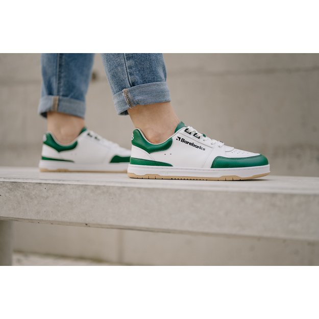 Barefoot Sneakers Barebarics Wave - White & Dark Green