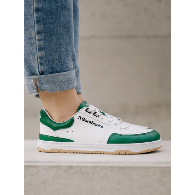 Barefoot Sneakers Barebarics Wave - White & Dark Green