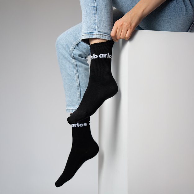 Barebarics Crew Big Logo – Black Barefoot Socks 2