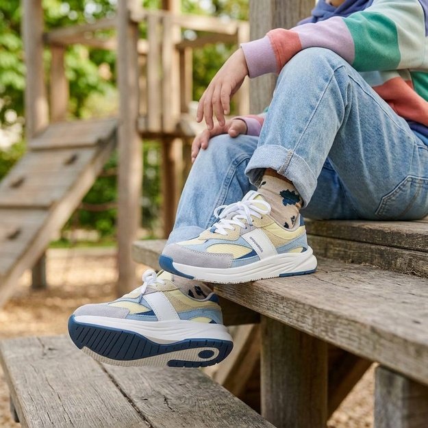Dětsk&eacute; Barefoot Tenisky GROUNDIES&reg; Starlite 2.0 Junior Citronovo Modr&eacute;