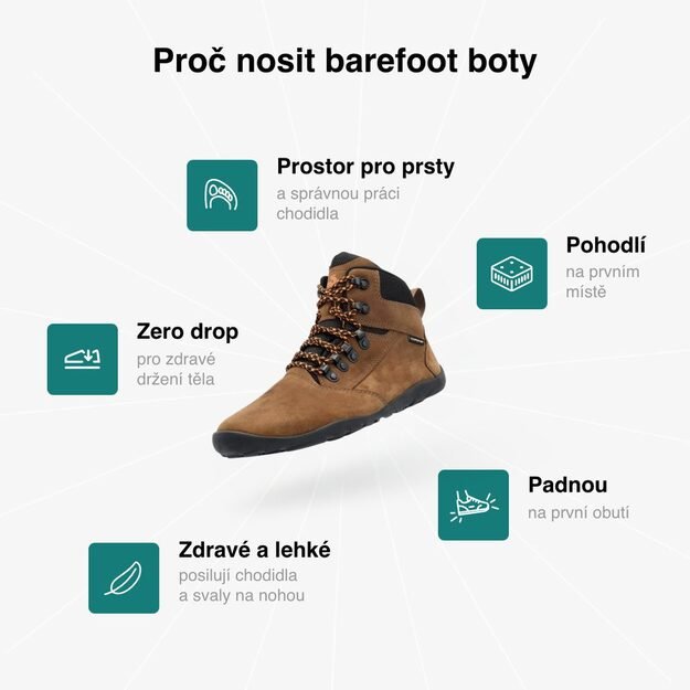 GROUNDIES® barefoot žygio batai Portland ruda 6