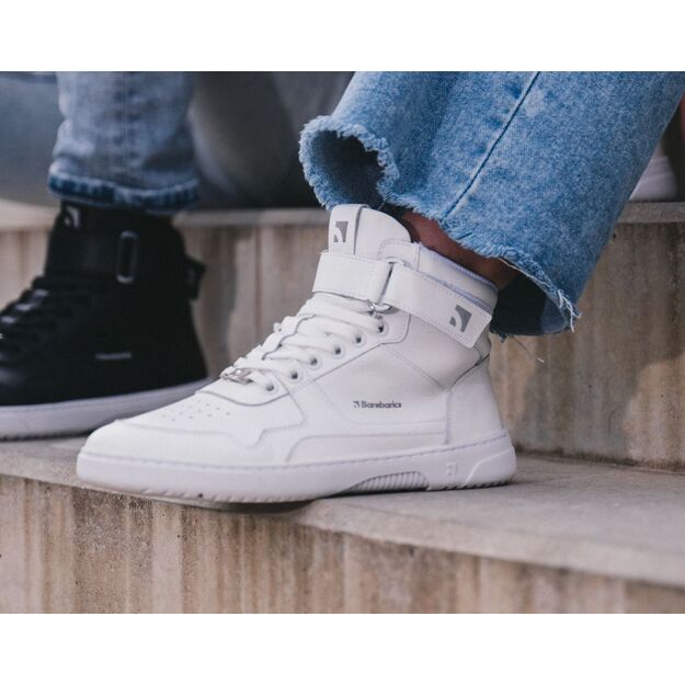 Barefoot Sneakers Barebarics Zing - High Top - All White - Leather